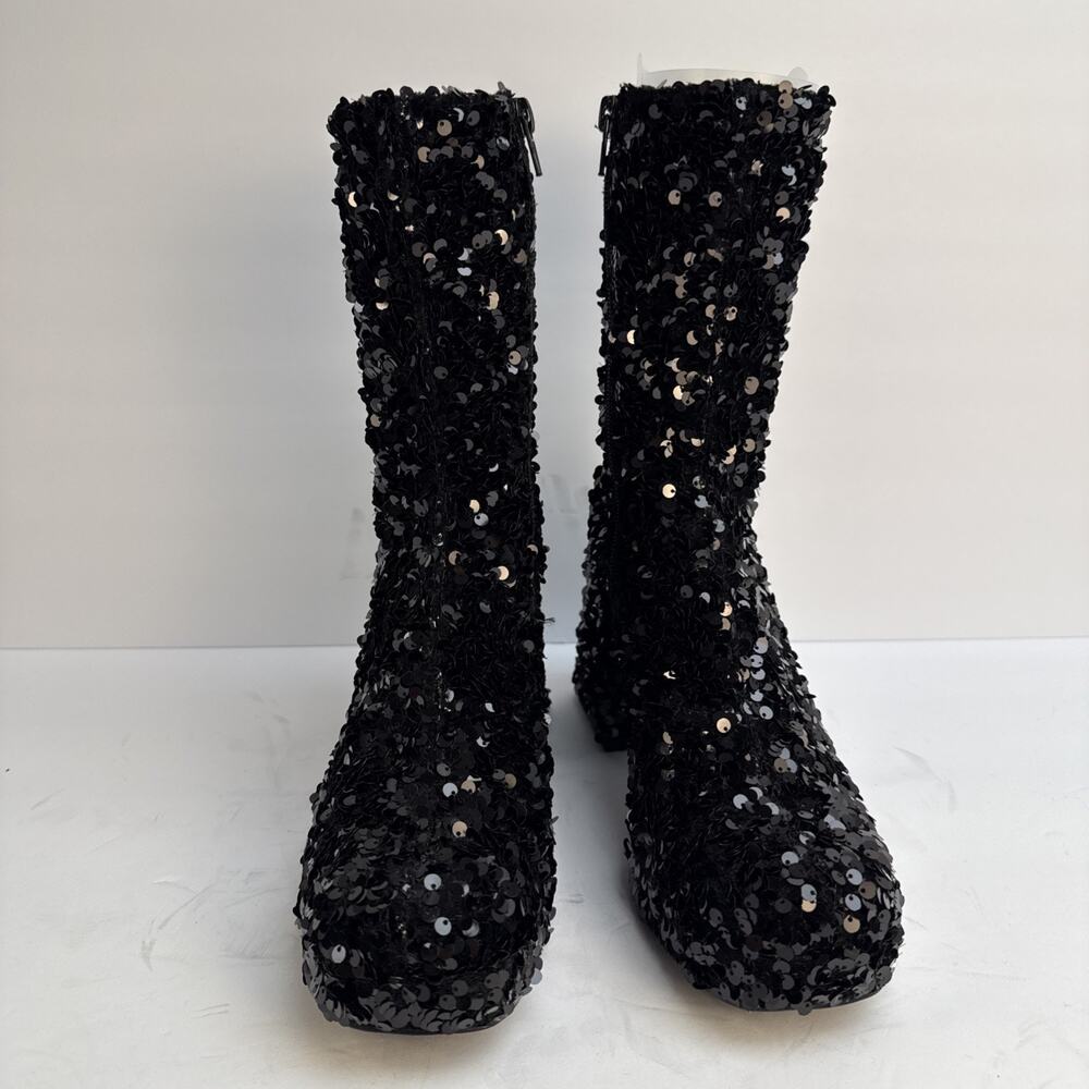 Abound‎ Women's Size 7M Black Sequin Side Zip Platform Ankle Boots NWOB - Picture 2 of 11